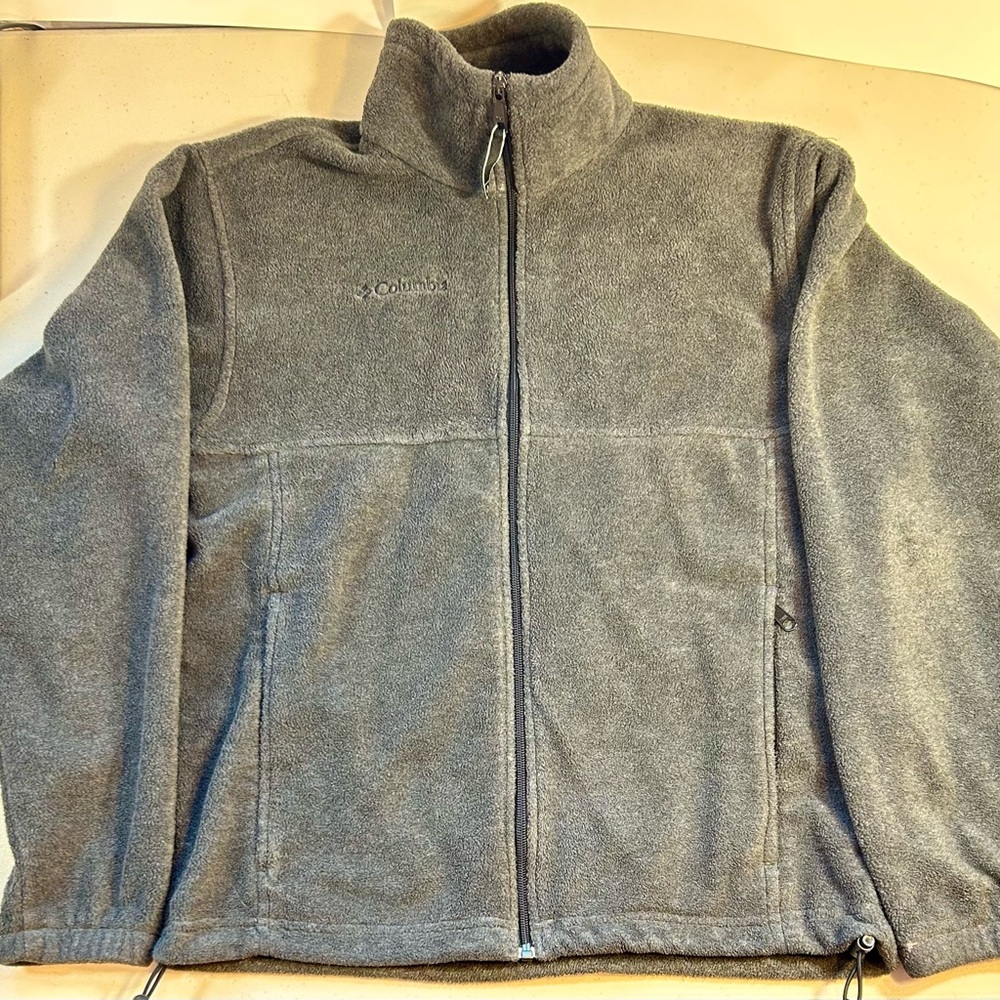 Men’s Size M Columbia Fleece Full Zip Charcoal Gray